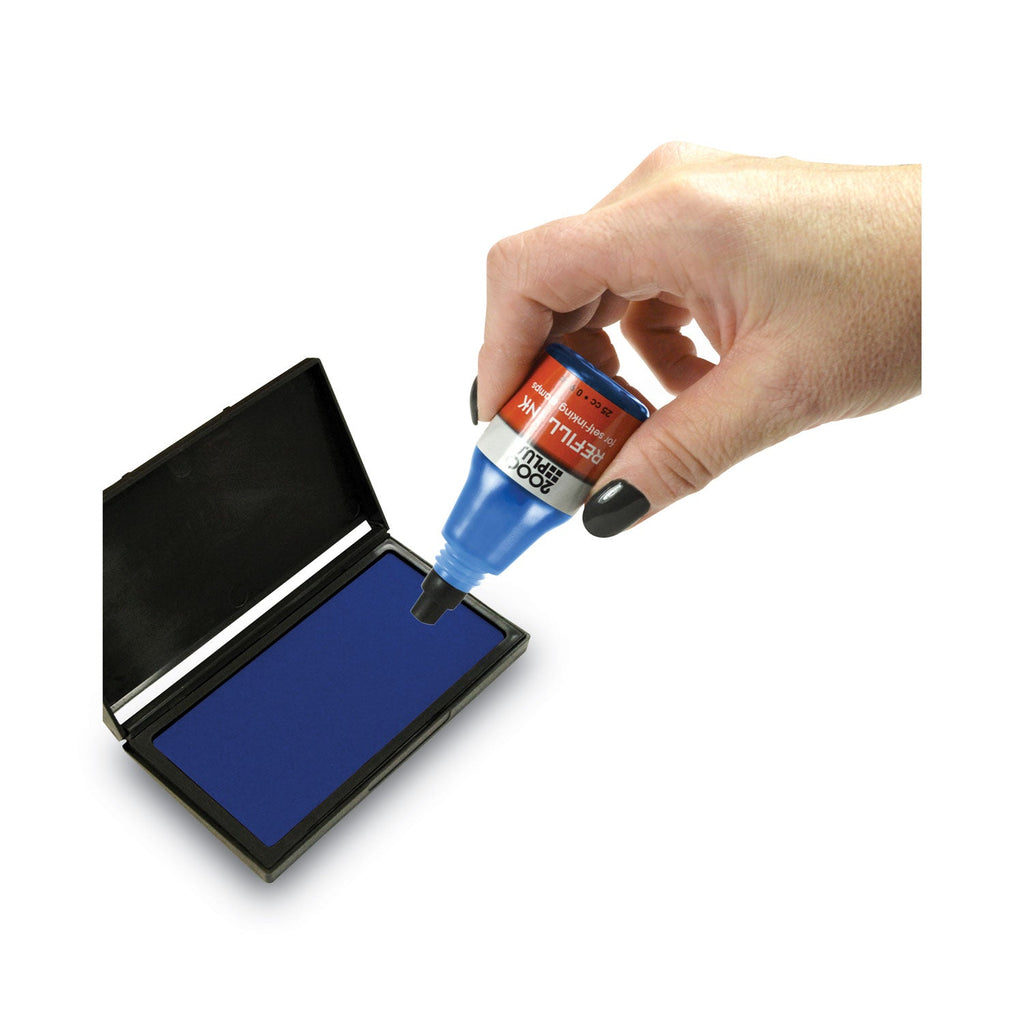COSCO 2000PLUS Self-Inking Refill Ink, 0.9 oz. Bottle, Blue