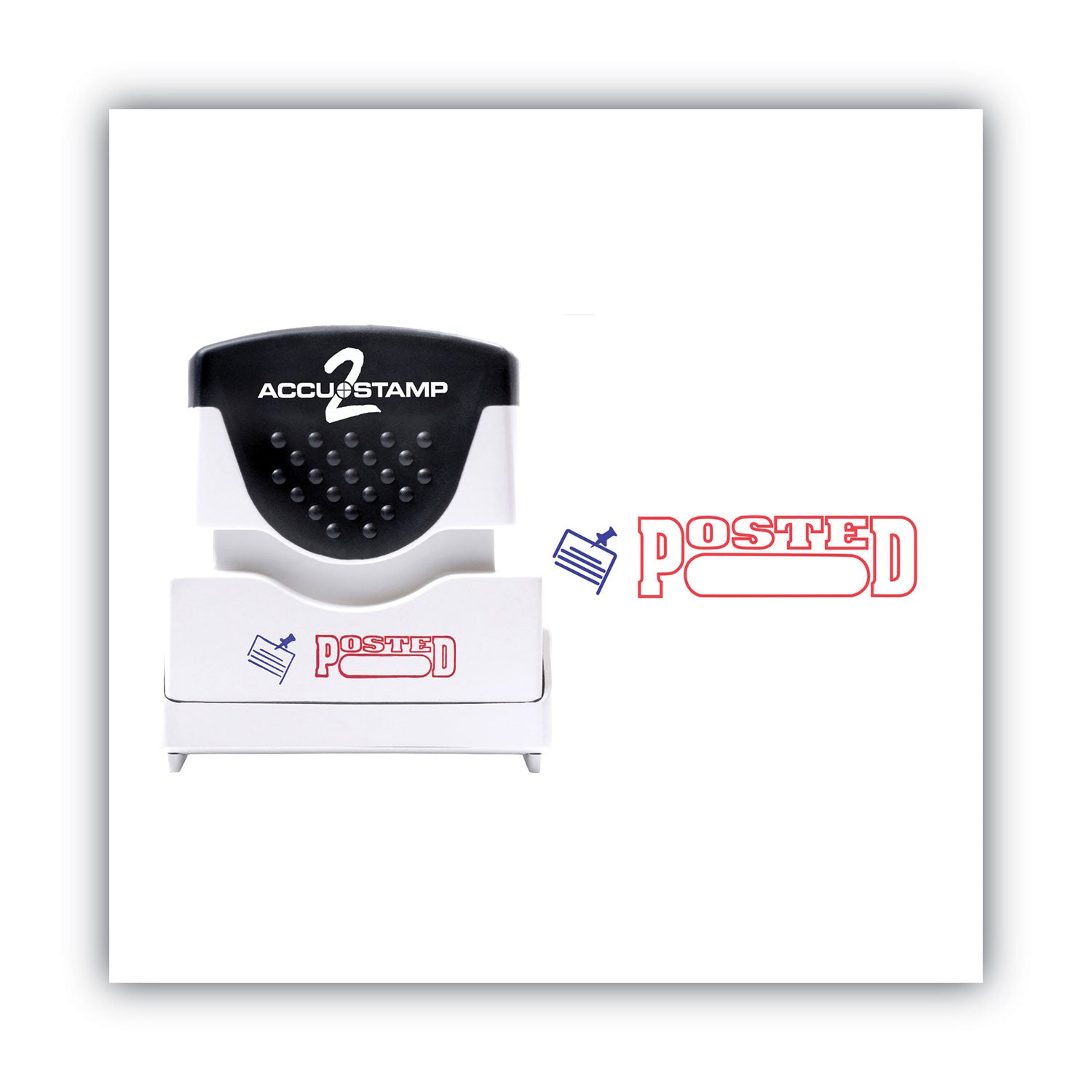 ACCUSTAMP2 Pre-Inked Shutter Stamp, Red/Blue, POSTED, 1.63 x 0.5