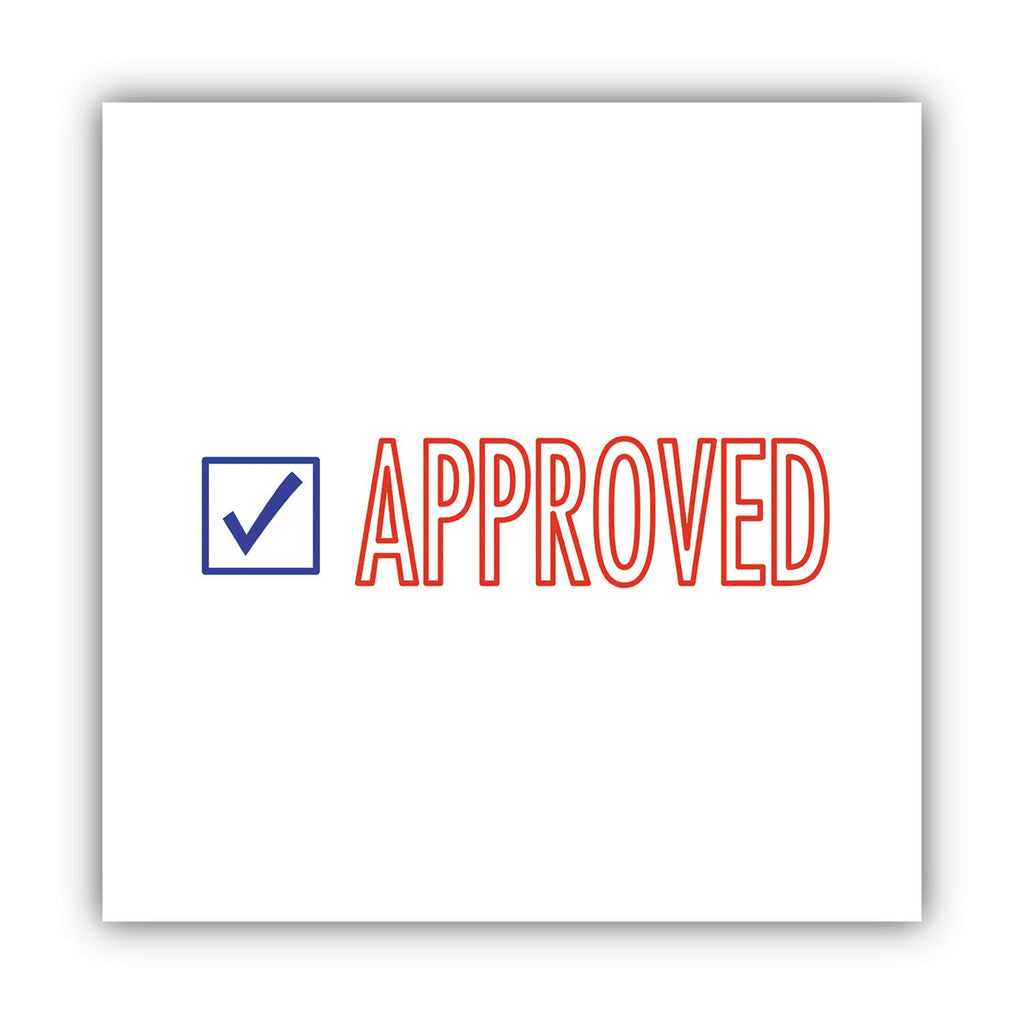 ACCUSTAMP2 Pre-Inked Shutter Stamp, Red/Blue, APPROVED, 1.63 x 0.5