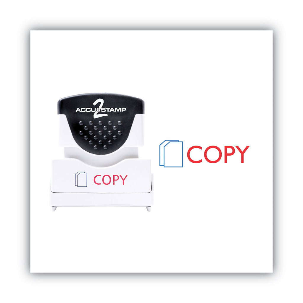 ACCUSTAMP2 Pre-Inked Shutter Stamp, Red/Blue, COPY, 1.63 x 0.5