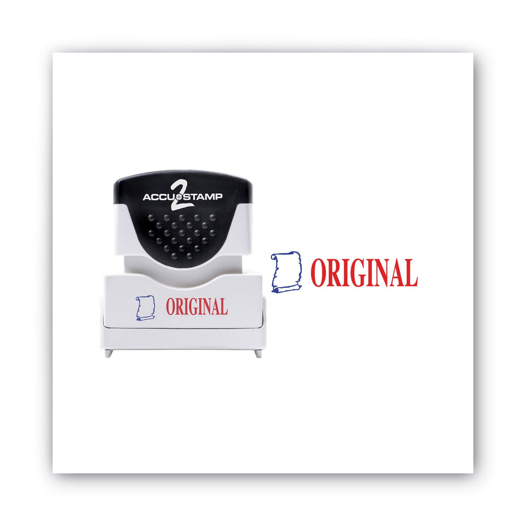 ACCUSTAMP2 Pre-Inked Shutter Stamp, Red/Blue, ORIGINAL, 1.63 x 0.5