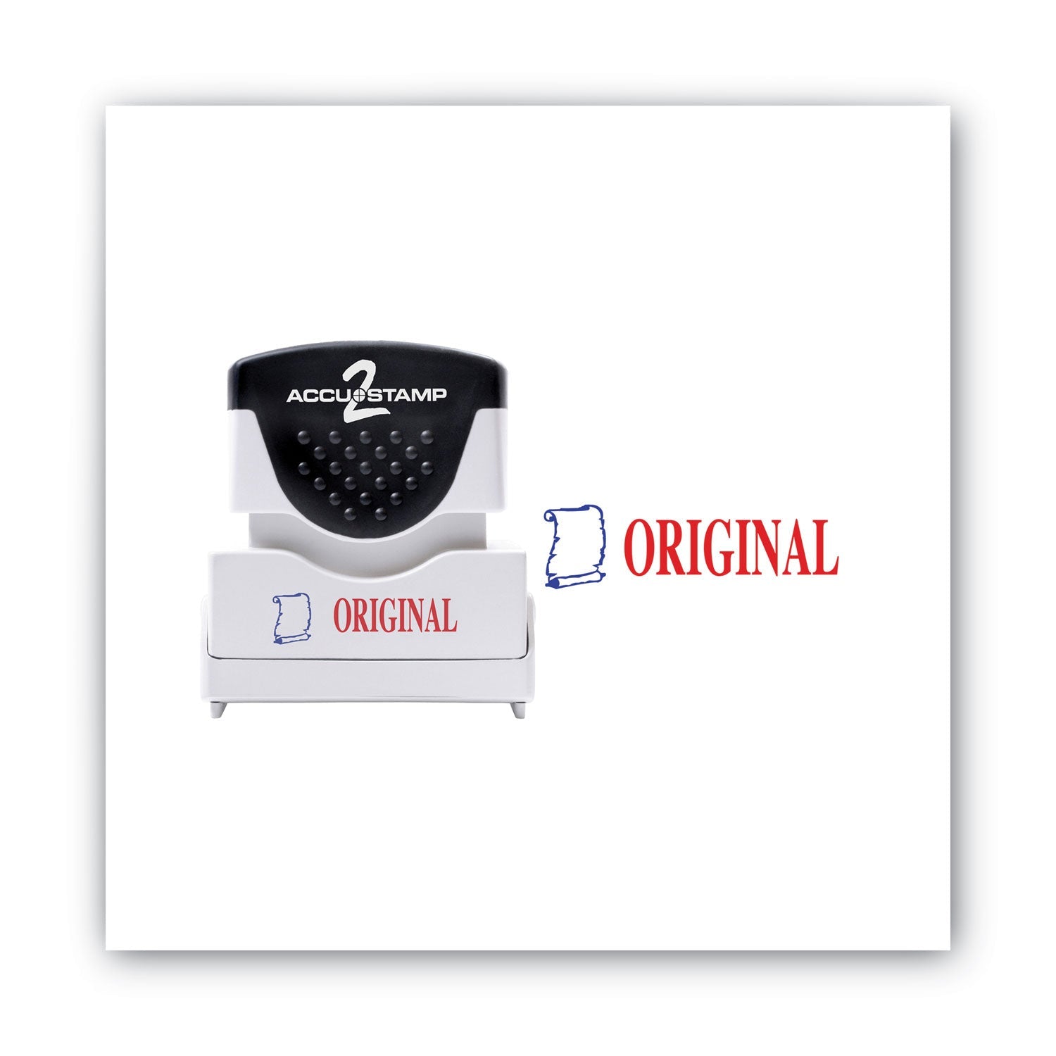 ACCUSTAMP2 Pre-Inked Shutter Stamp, Red/Blue, ORIGINAL, 1.63 x 0.5