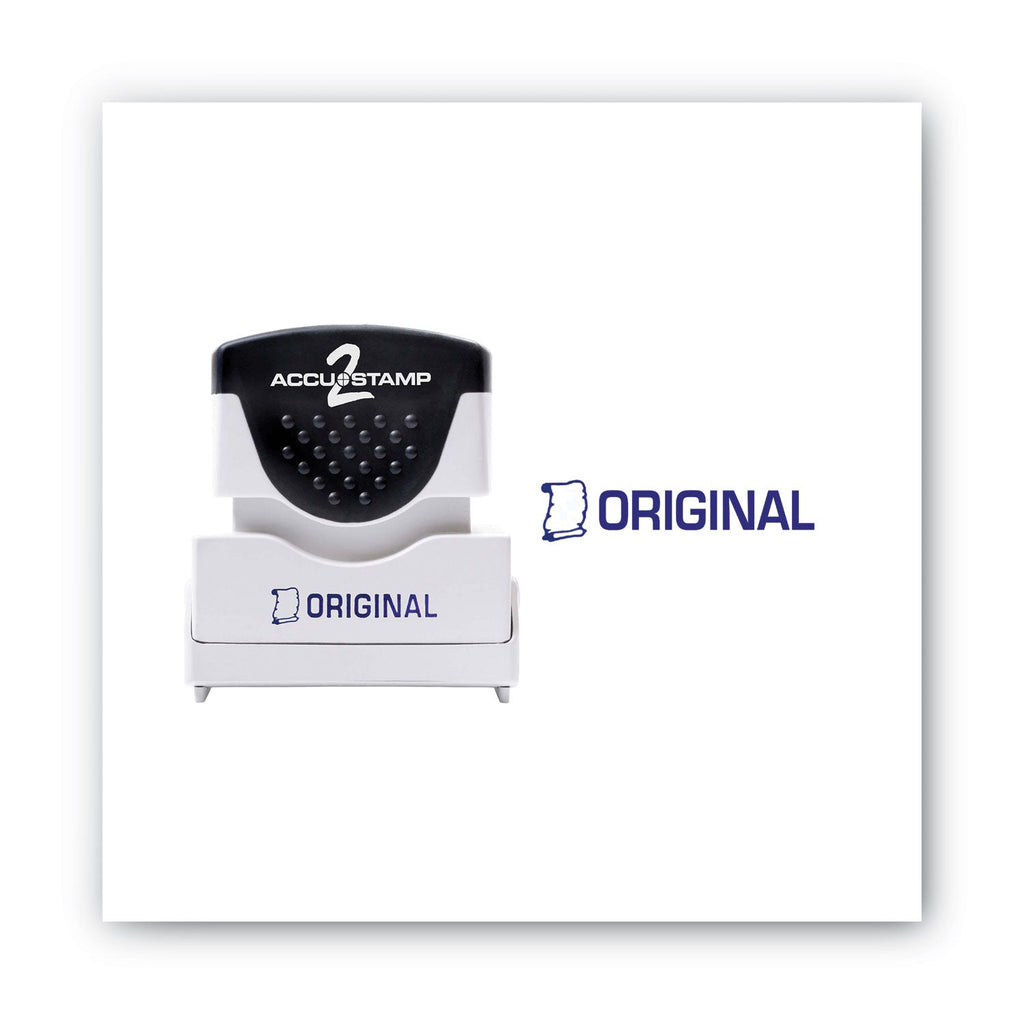 ACCUSTAMP2 Pre-Inked Shutter Stamp, Blue, ORIGINAL, 1.63 x 0.5