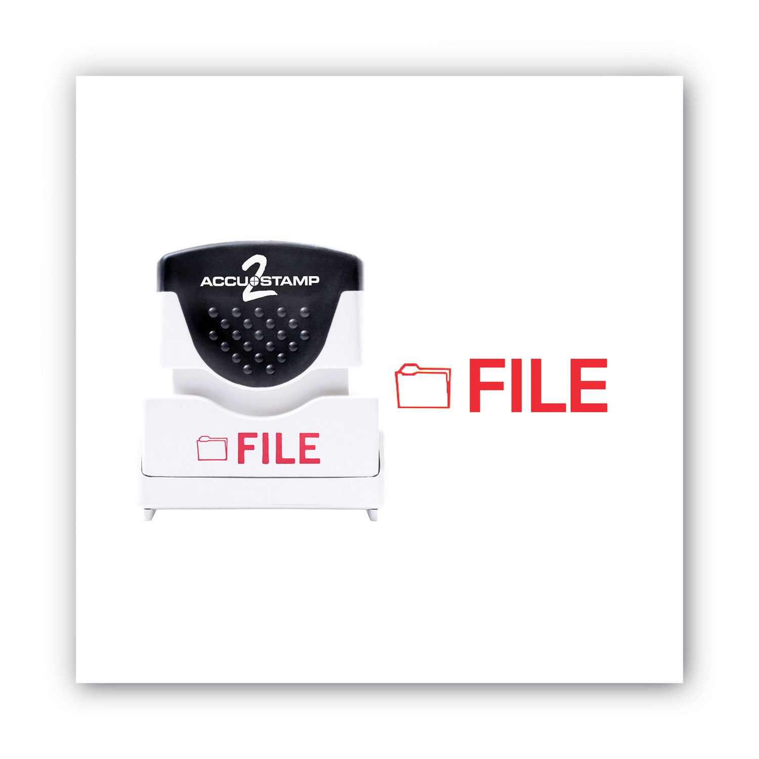 ACCUSTAMP2 Pre-Inked Shutter Stamp, Red, FILE,.63 x 0.5