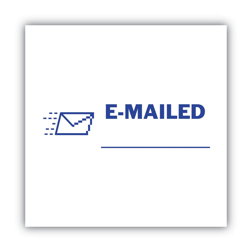 ACCUSTAMP2 Pre-Inked Shutter Stamp, Blue, EMAILED, 1.63 x 0.5