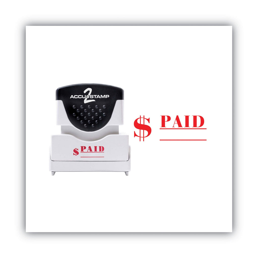 ACCUSTAMP2 Pre-Inked Shutter Stamp, Red, PAID, 1.63 x 0.5