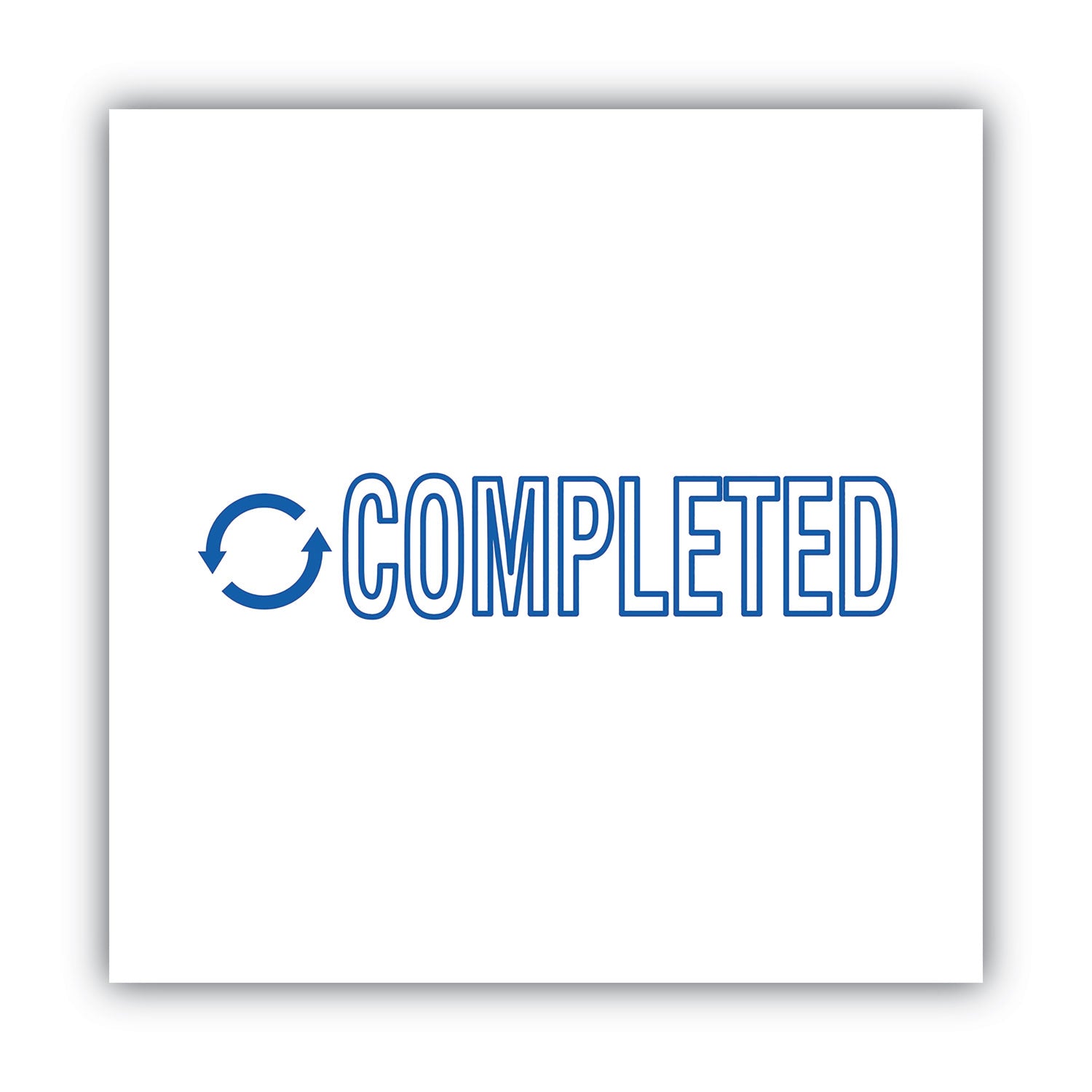 ACCUSTAMP2 Pre-Inked Shutter Stamp, Blue, COMPLETED, 1.63 x 0.5