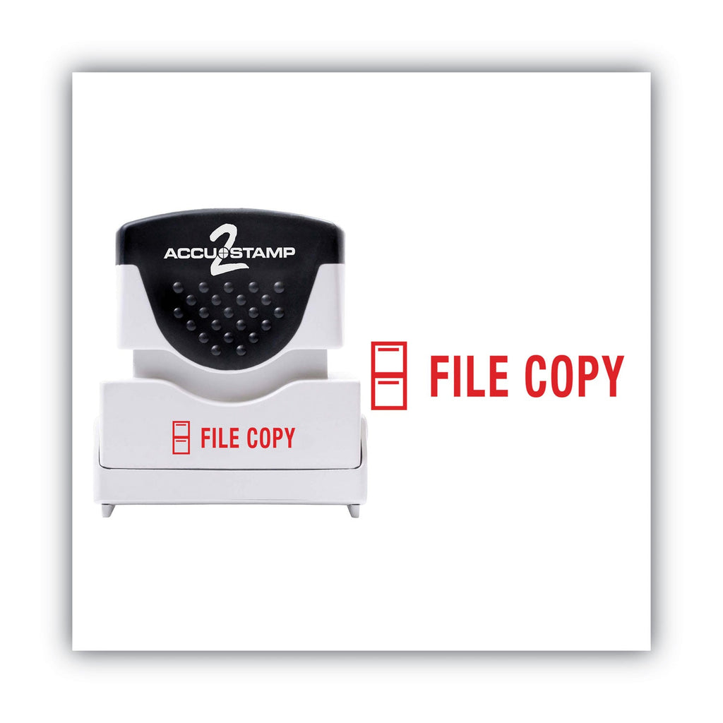 ACCUSTAMP2 Pre-Inked Shutter Stamp, Red, FILE COPY, 1.63 x 0.5