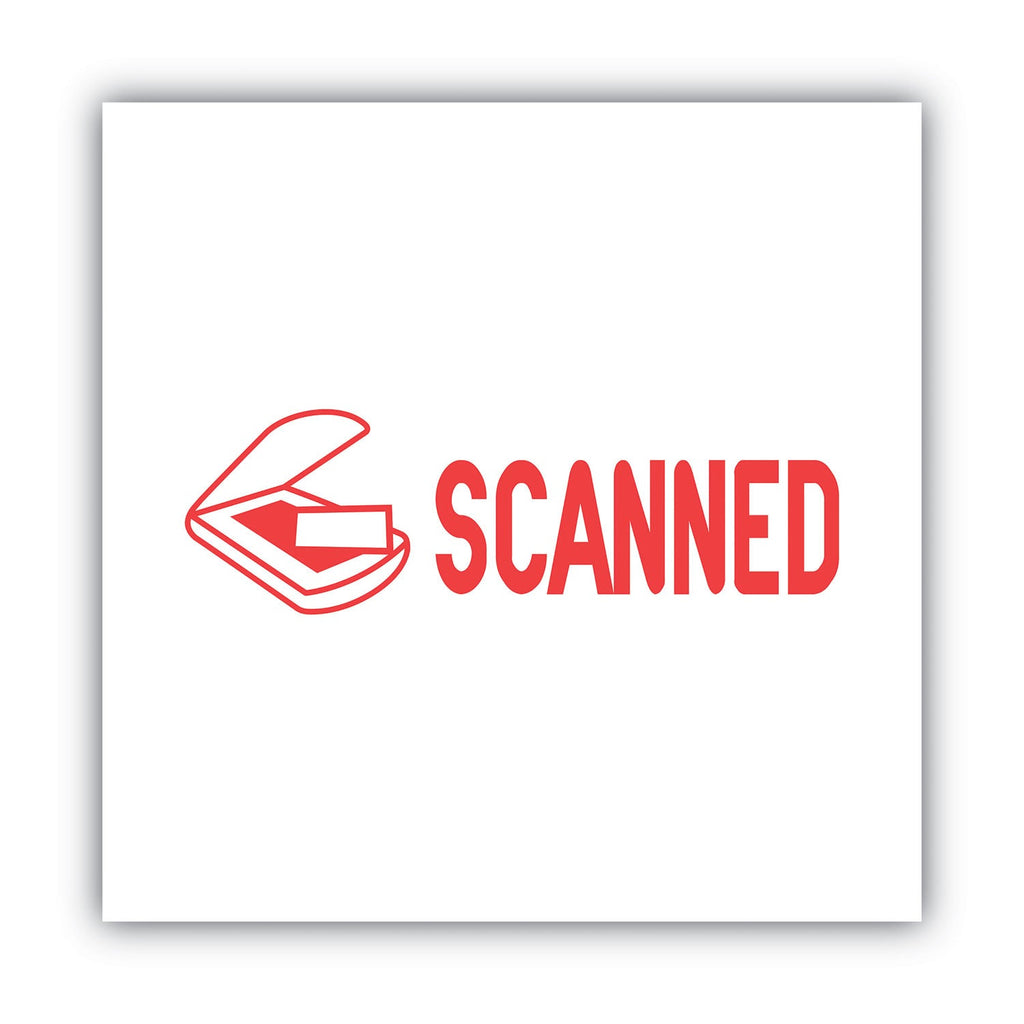 ACCUSTAMP2 Pre-Inked Shutter Stamp, Red, SCANNED, 1.63 x 0.5