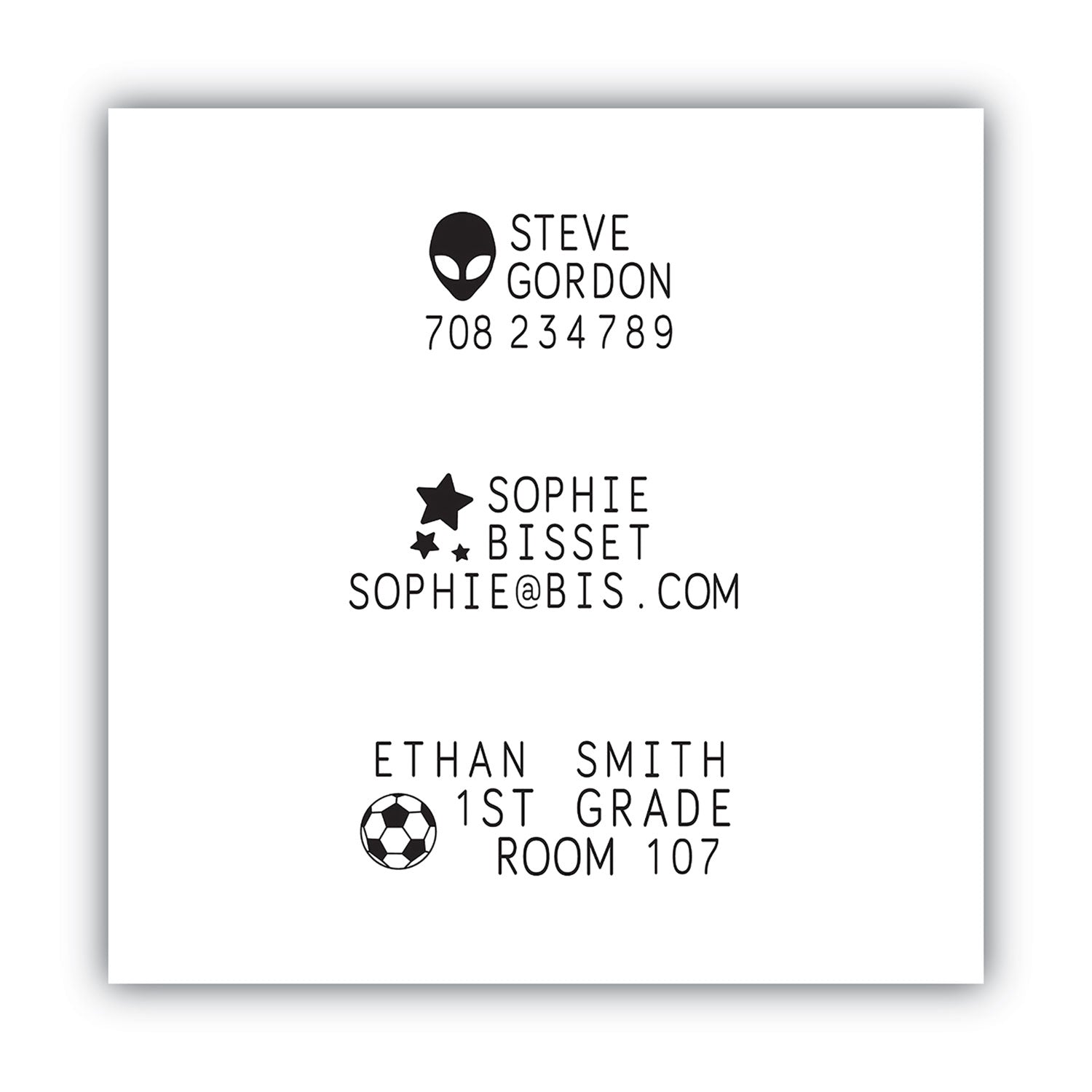 COSCO MINE Textile Stamp, 1.5" x 1.5", Black