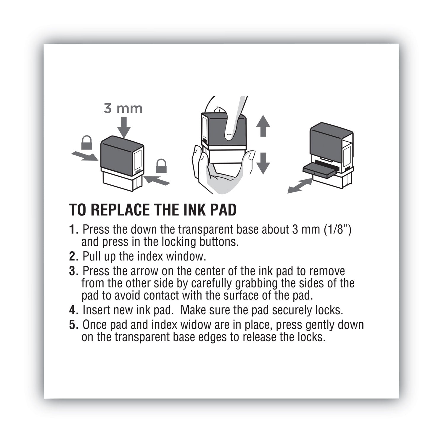 COSCO 2000PLUS Replacement Ink Pad for 2000PLUS 1SI40PGL and 1SI40P, 2.38" x 0.25", Black