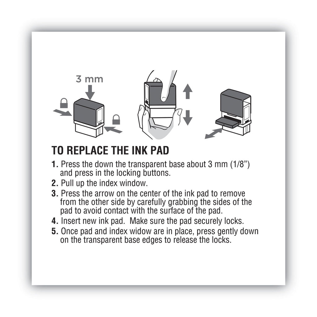 COSCO 2000PLUS Replacement Ink Pad for 2000PLUS 1SI50P, 2.81" x 0.25", Black