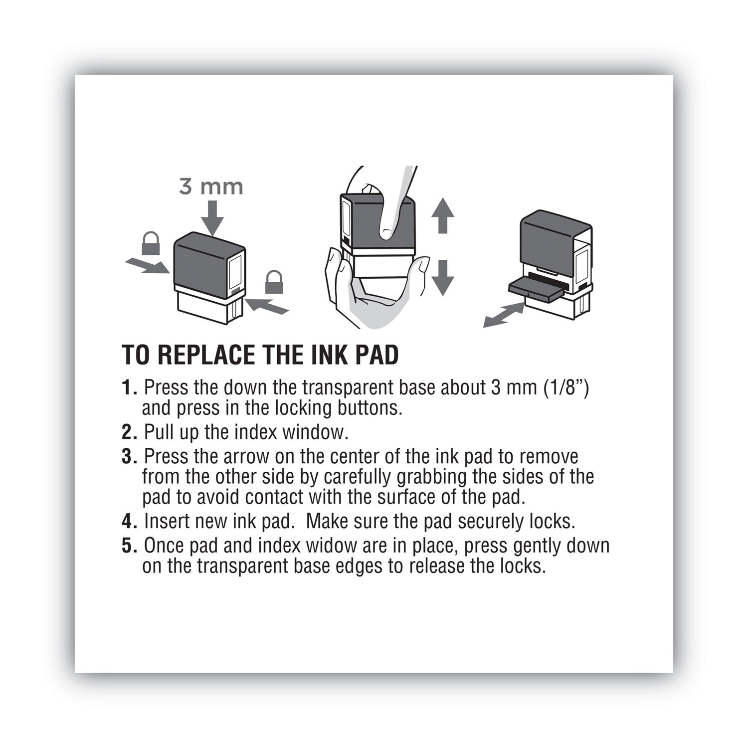 COSCO 2000PLUS Replacement Ink Pad for 2000PLUS 1SI50P, 2.81" x 0.25", Black
