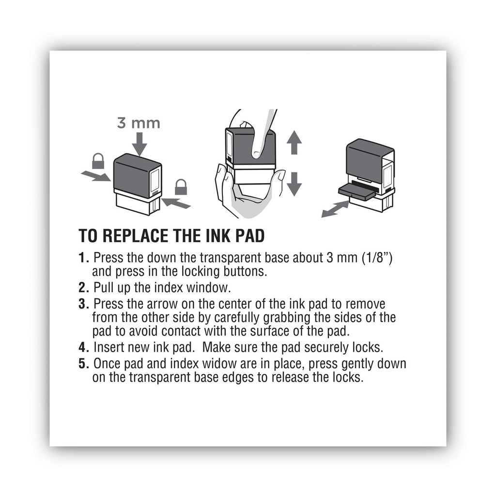 COSCO 2000PLUS Replacement Ink Pad for 2000PLUS 1SI15P, 3" x 0.25", Red
