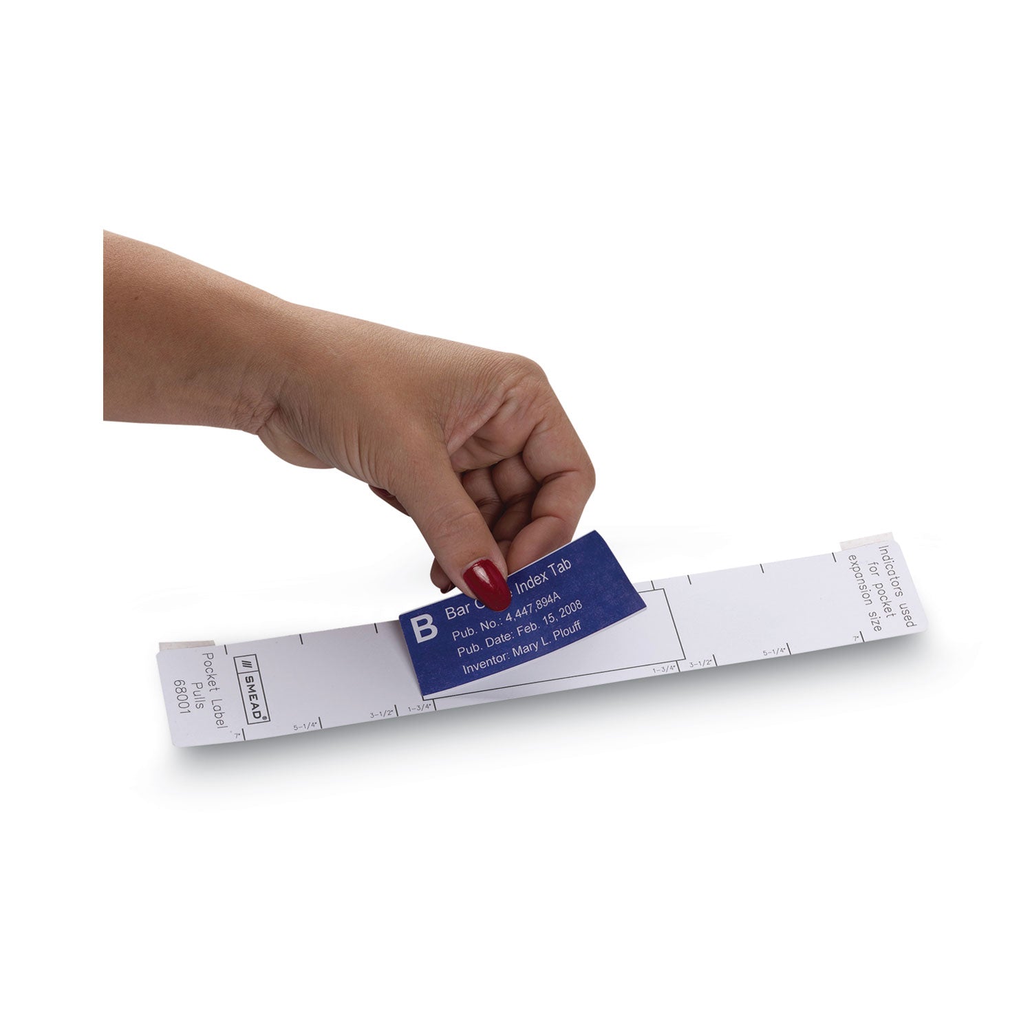 Smead Viewables Pocket Label Pulls, 1.63 x 10.13, White, 5/Sheet, 9 Sheets/Pack