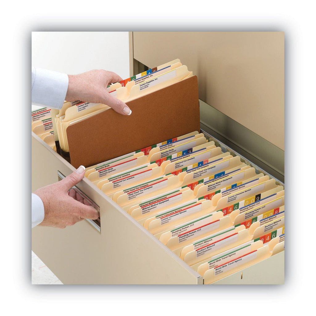 Smead Redrope Drop Front File Pockets, 1.75" Expansion, Letter Size, Redrope, 25/Box