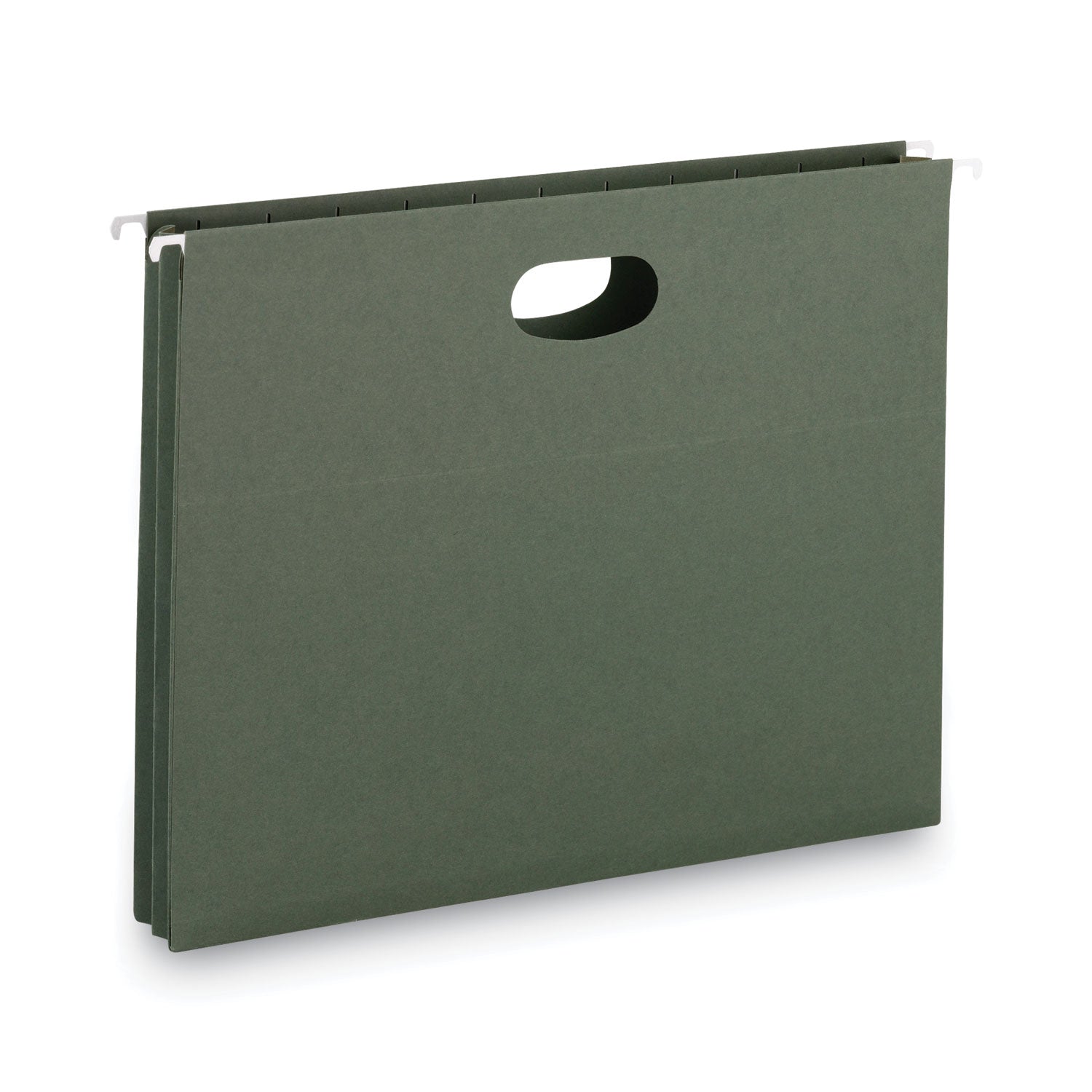 Smead Hanging Pockets with Full-Height Gusset, 1 Section, 1.75" Capacity, Letter Size, Straight Tabs, Standard Green, 25/Box