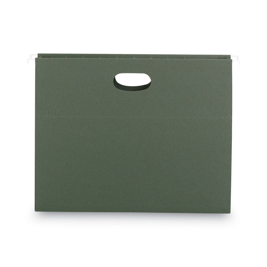 Smead Hanging Pockets with Full-Height Gusset, 1 Section, 1.75" Capacity, Letter Size, Straight Tabs, Standard Green, 25/Box