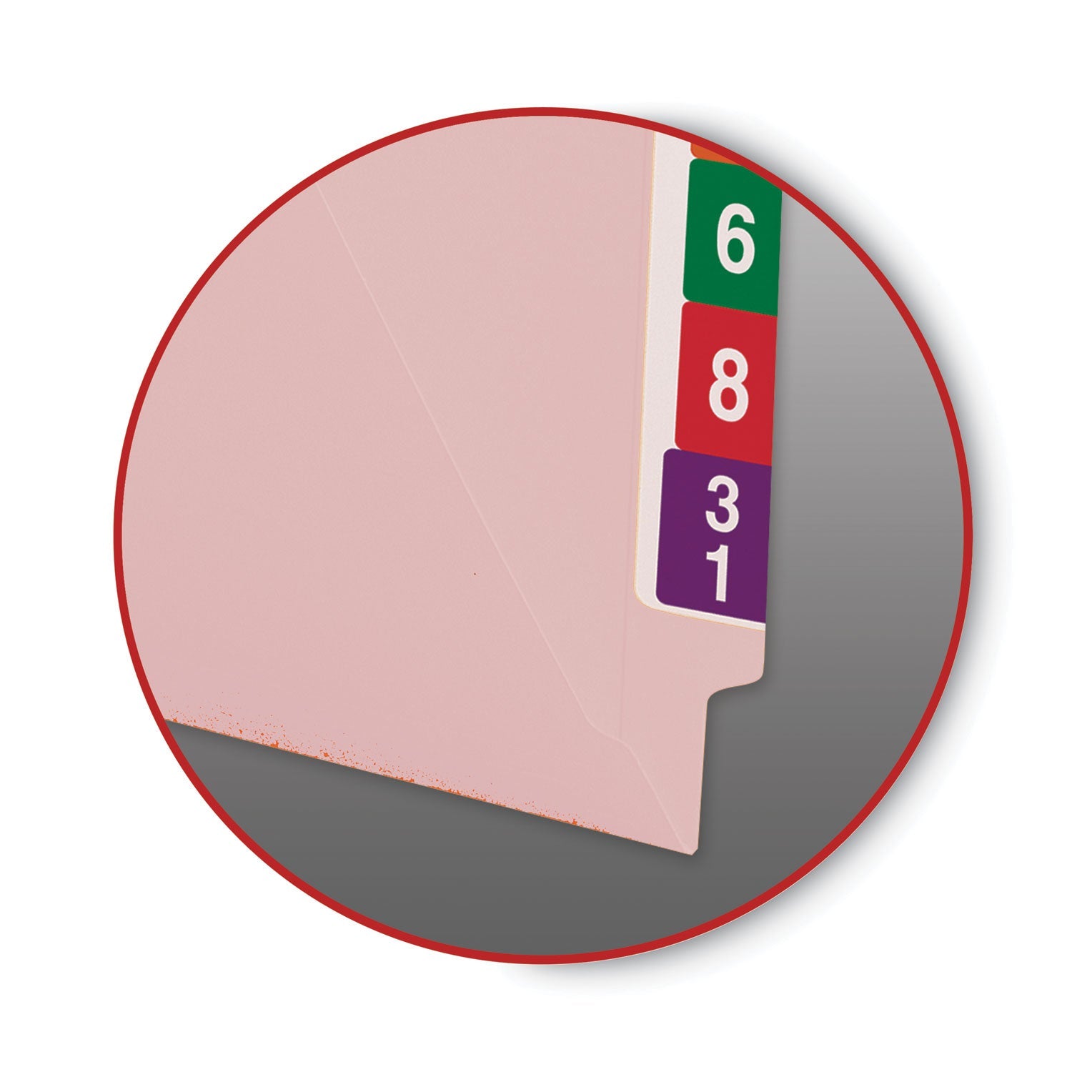 Smead Shelf-Master Reinforced End Tab Colored Folders, Straight Tabs, Letter Size, 0.75" Expansion, Pink, 100/Box