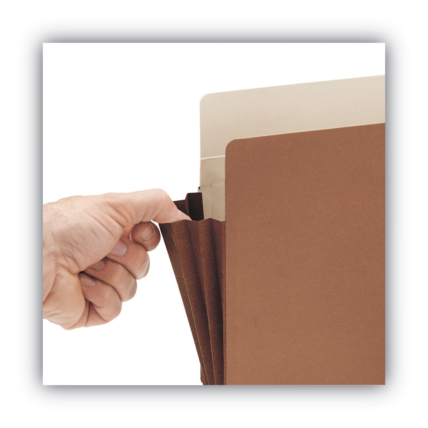 Smead Redrope Drop-Front File Pockets with Fully Lined Gussets, 3.5" Expansion, Letter Size, Redrope, 10/Box