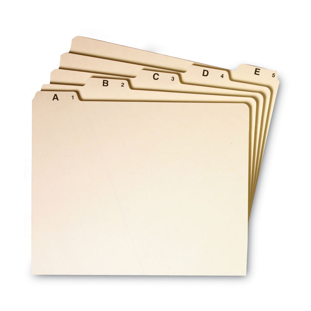 Smead Alphabetic Top Tab Indexed File Guide Set, 1/5-Cut Top Tab, A to Z, 8.5 x 11, Manila, 25/Set