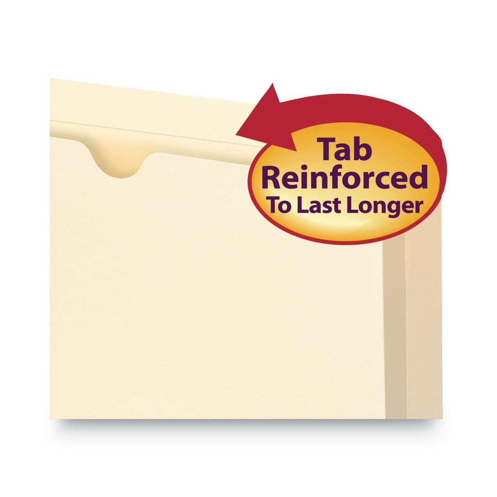 Smead 100% Recycled Top Tab File Jackets, Straight Tab, Legal Size, Manila, 50/Box