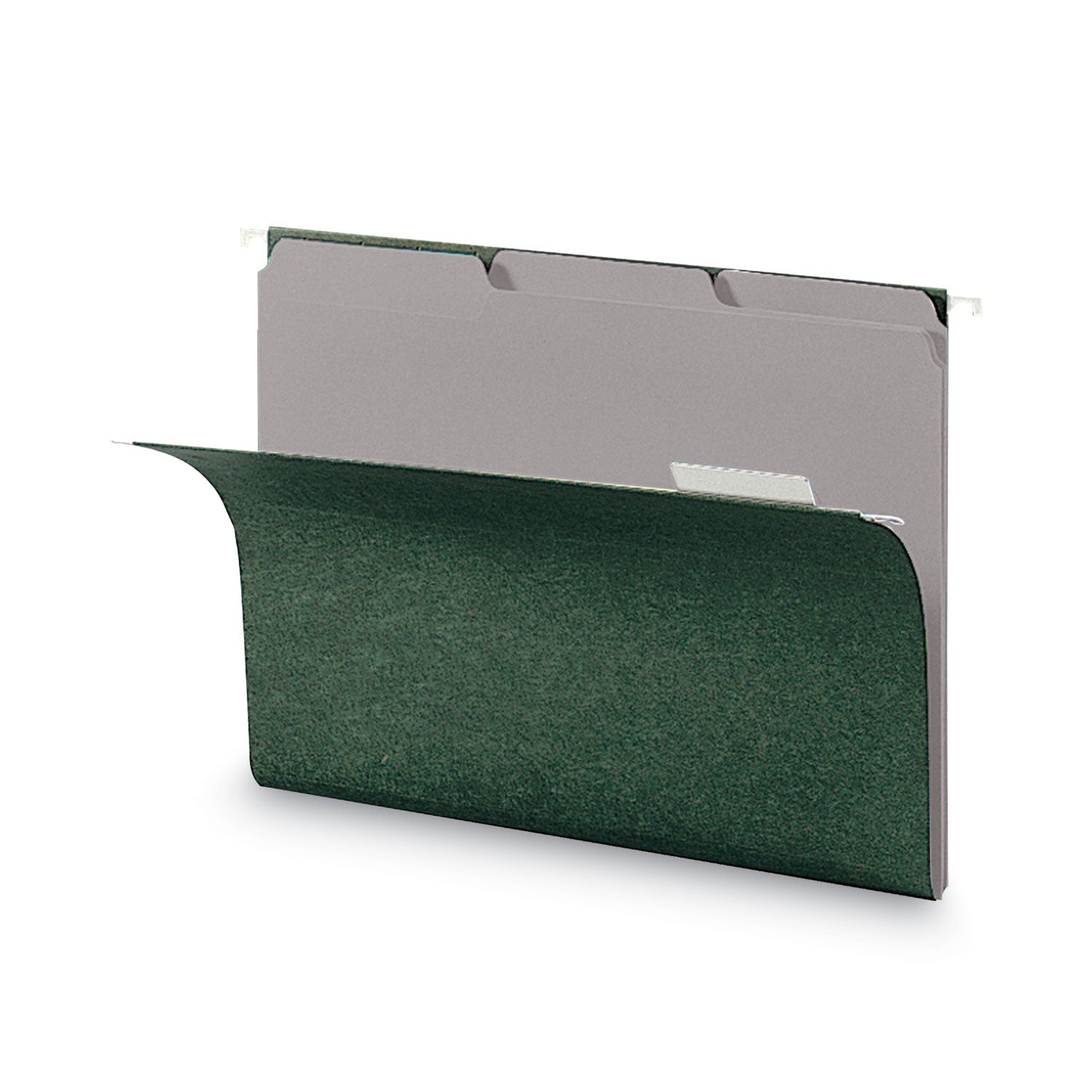 Smead Interior File Folders, 1/3-Cut Tabs: Assorted, Letter Size, 0.75" Expansion, Gray, 100/Box