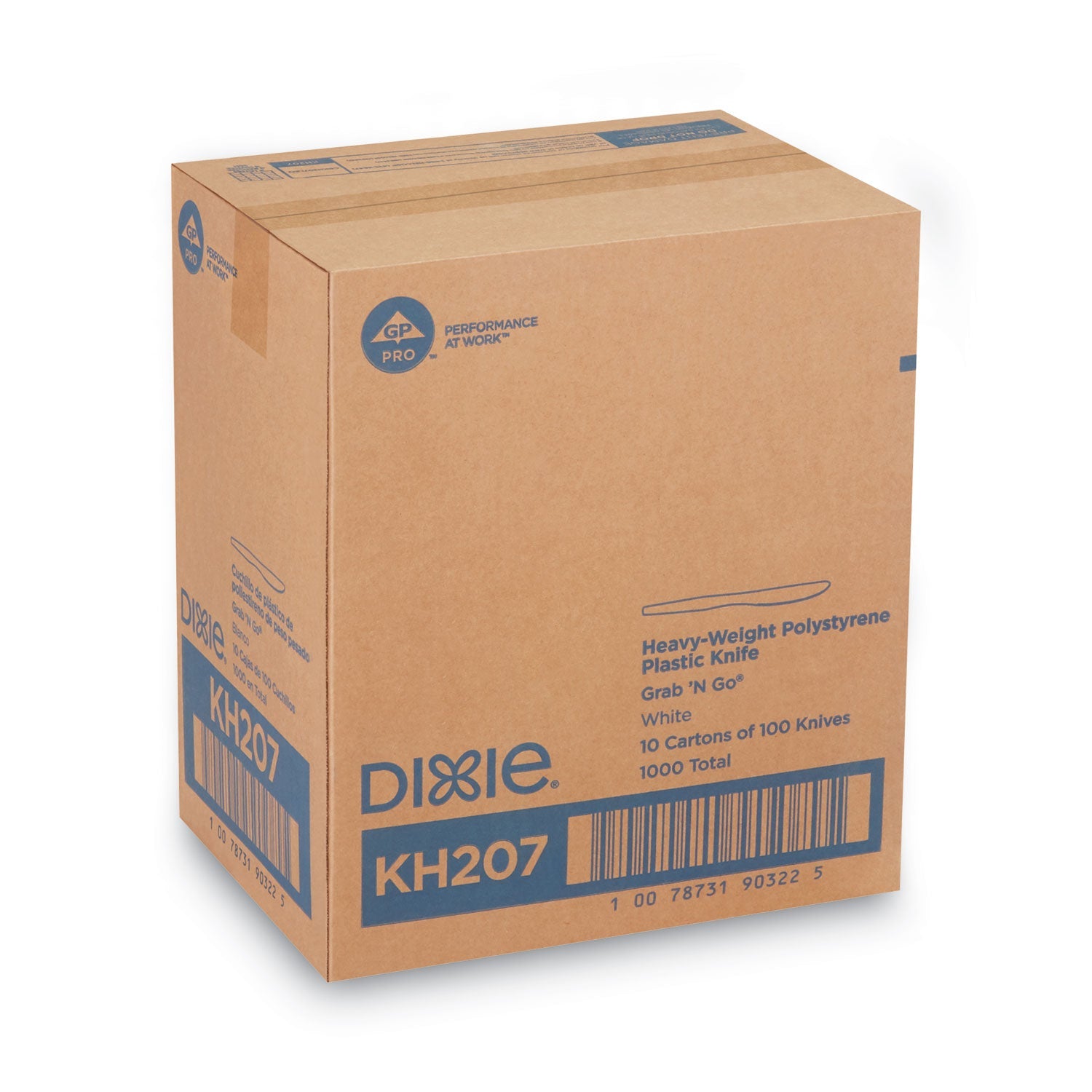 Dixie Plastic Cutlery, Heavyweight Knives, White, 100/Box