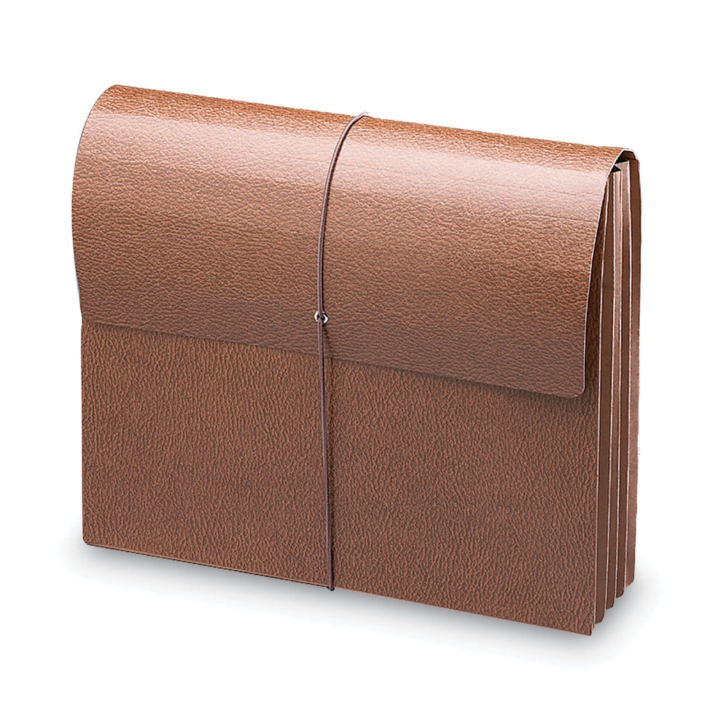 Smead Classic Expanding Wallets, 3.5" Expansion, 1 Section, Elastic Cord Closure, Letter Size, Redrope