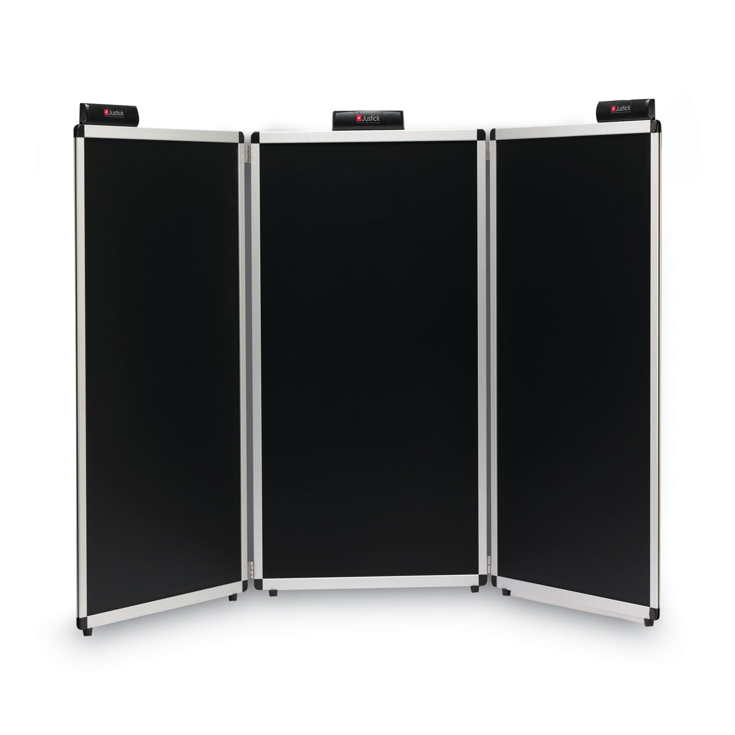 Smead Justick Three-Panel Electro-Surface Table-Top Expo Display, 72" x 36", Black