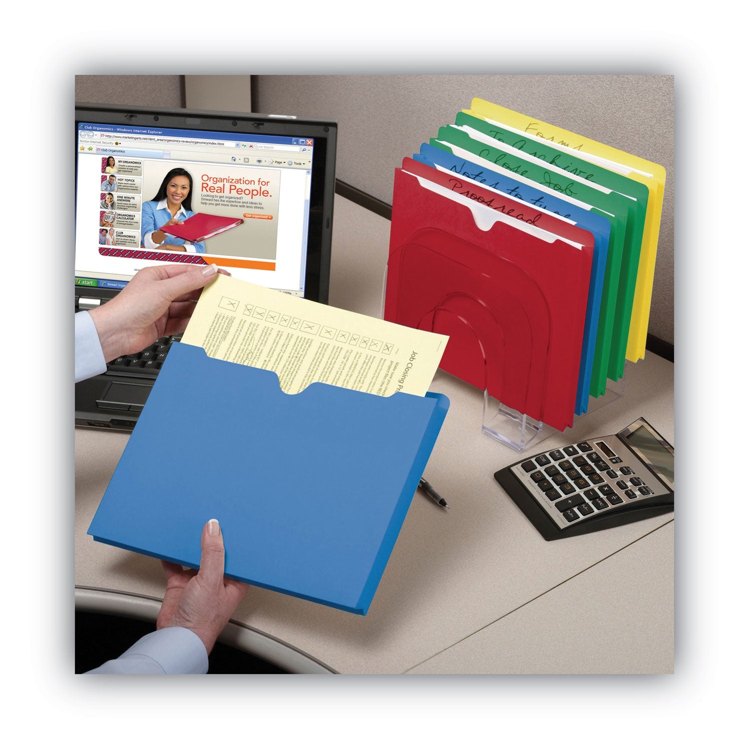 Smead Colored File Jackets with Reinforced Double-Ply Tab, Straight Tab, Letter Size, Assorted Colors, 50/Box