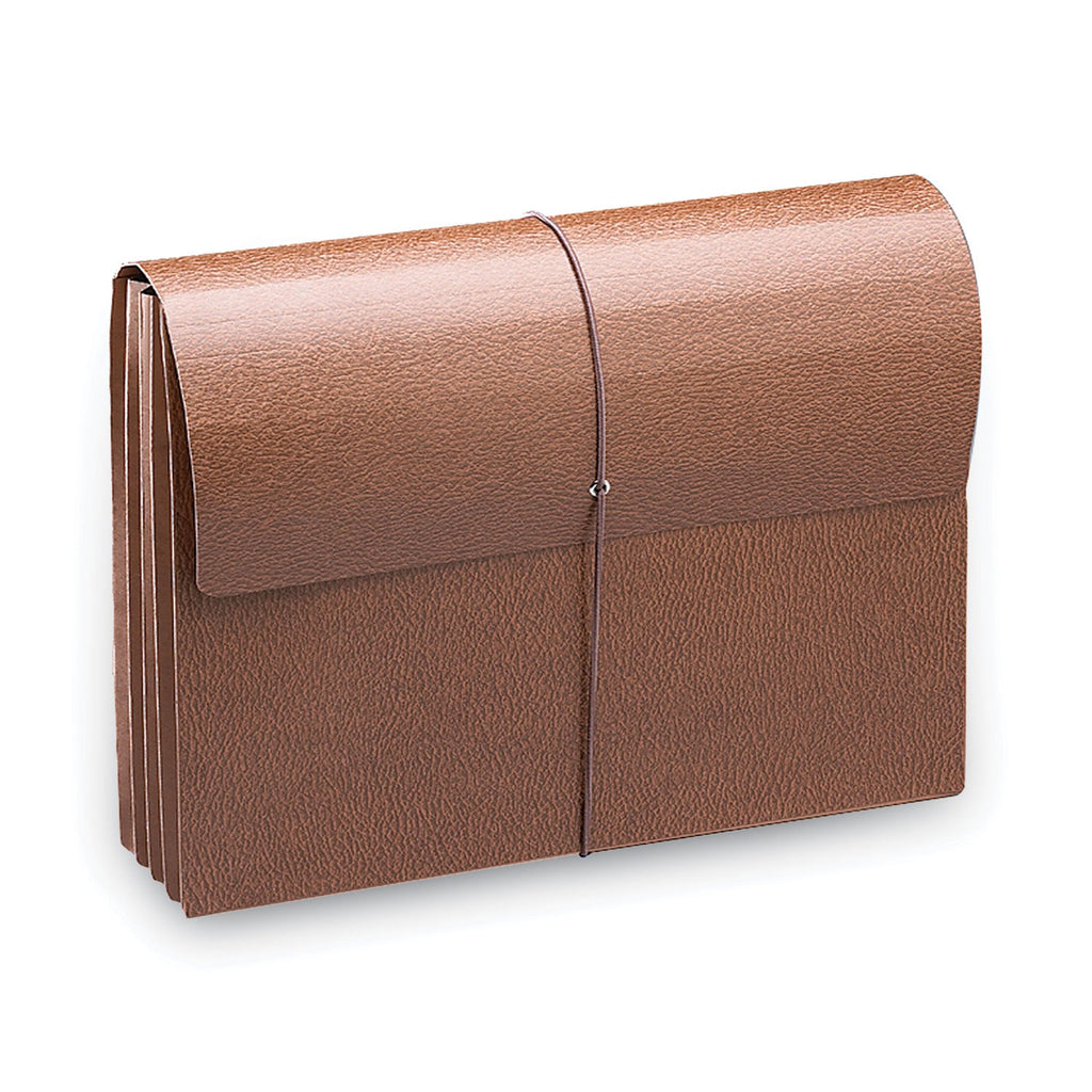 Smead Classic Expanding Wallets, 3.5" Expansion, 1 Section, Elastic Cord Closure, Legal Size, Redrope