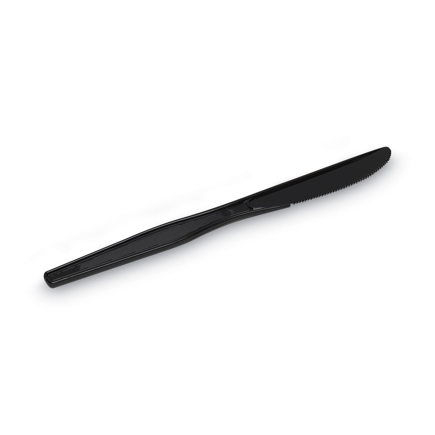Dixie Plastic Tableware, Heavy Mediumweight Knives, Black, 100/Box