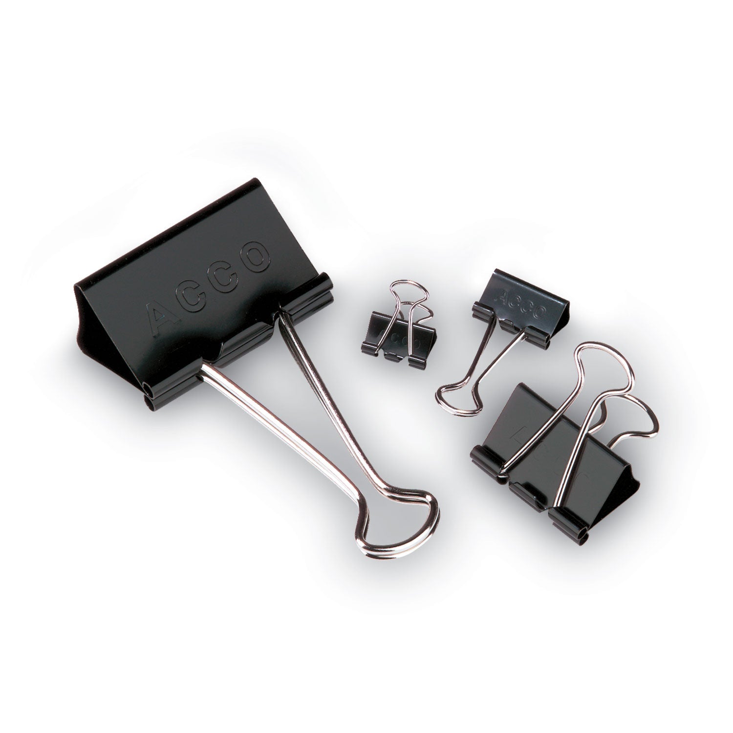 ACCO Binder Clips, Small, Black/Silver, Dozen