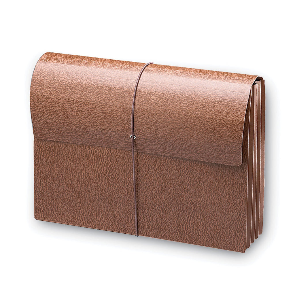 Smead Classic Expanding Wallets, 3.5" Expansion, 1 Section, Elastic Cord Closure, Legal Size, Redrope