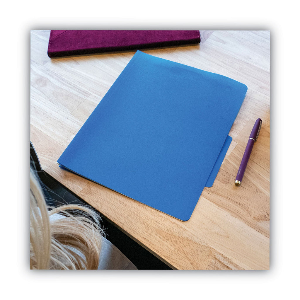Smead Six-Section Poly Classification Folders, 2 Dividers, Letter Size, Blue, 10/Box