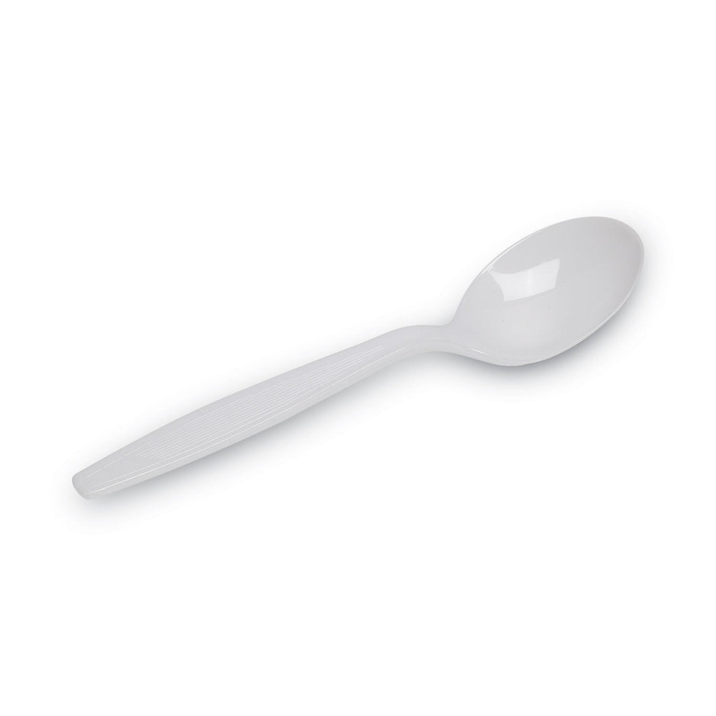 Dixie Plastic Cutlery, Heavyweight Soup Spoons, White, 100/Box