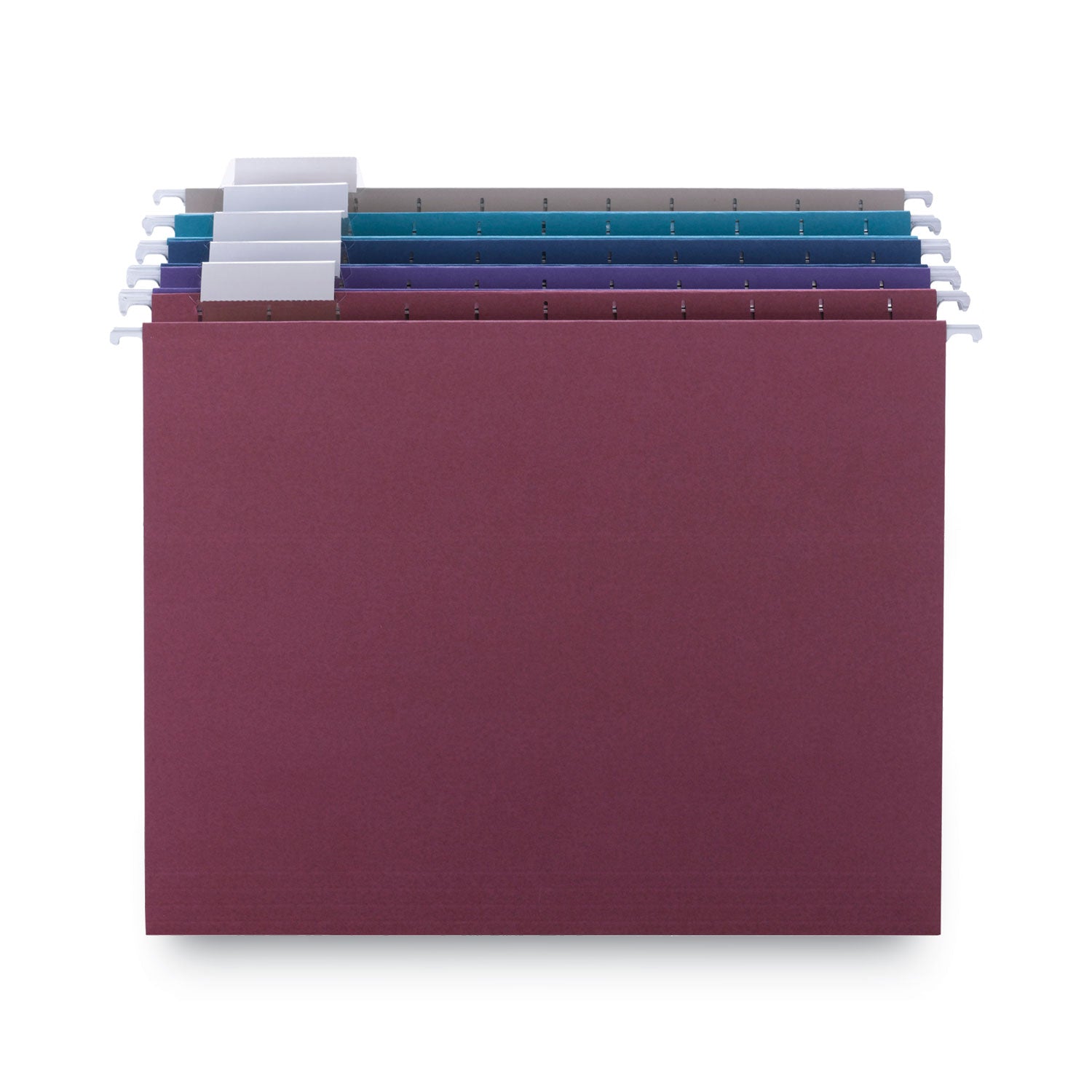 Smead Colored Hanging File Folders with 1/5 Cut Tabs, Letter Size, 1/5-Cut Tabs, Assorted Jewel Tone Colors, 25/Box