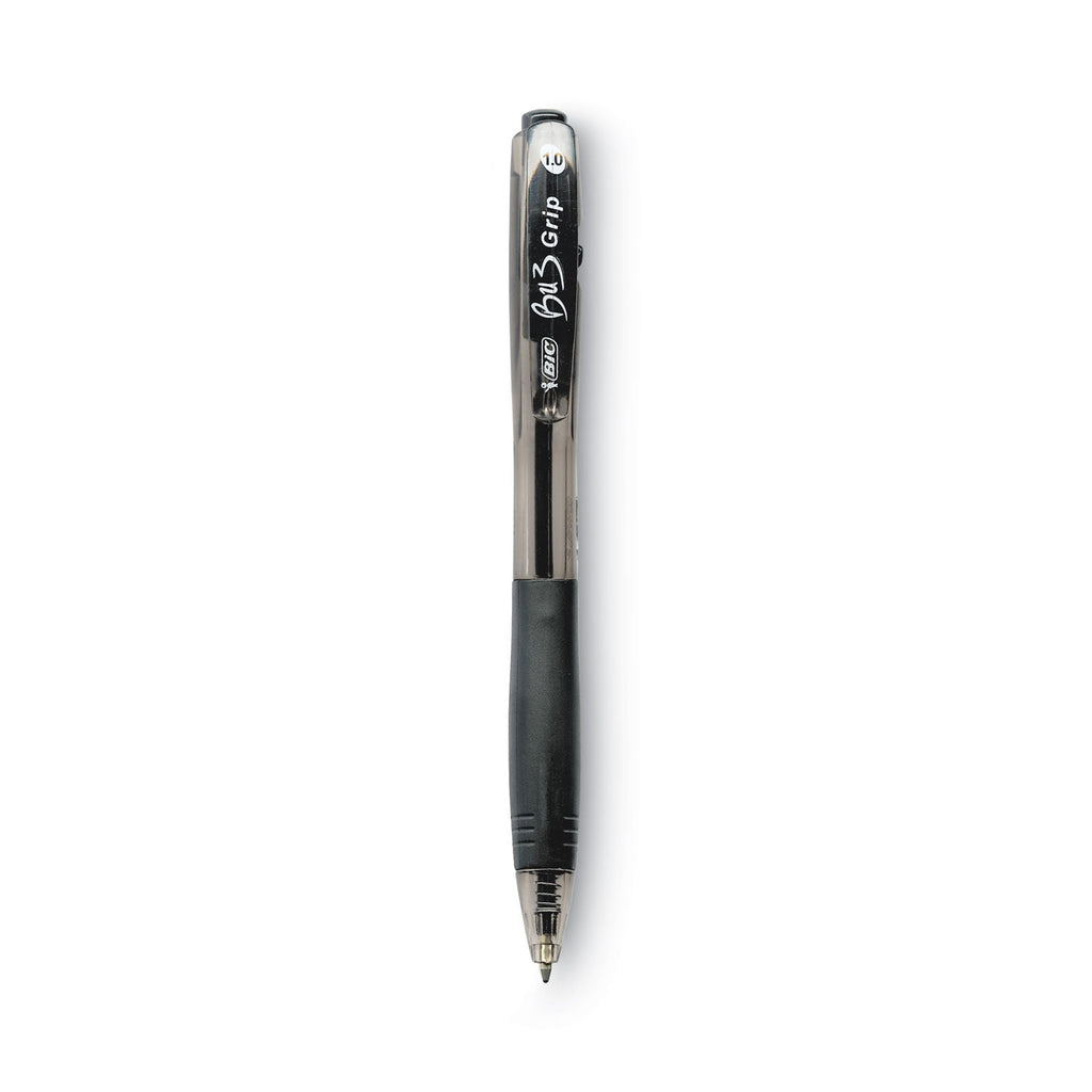BIC BU3 Ballpoint Pen, Retractable, Bold 1 mm, Black Ink, Black Barrel, Dozen
