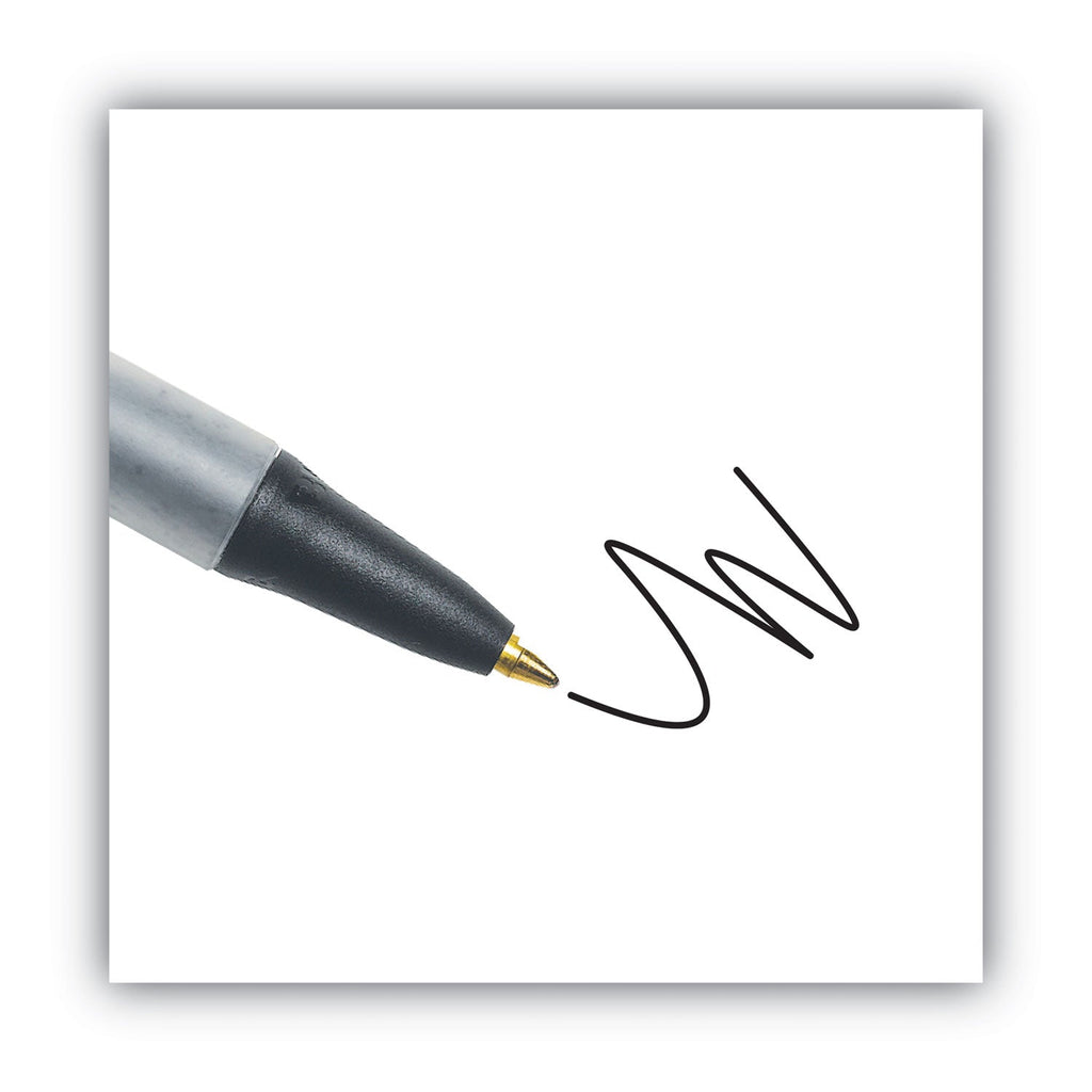 BIC Ecolutions Clic Stic Ballpoint Pen, Retractable, Medium 1 mm, Black Ink, Clear Barrel, Dozen