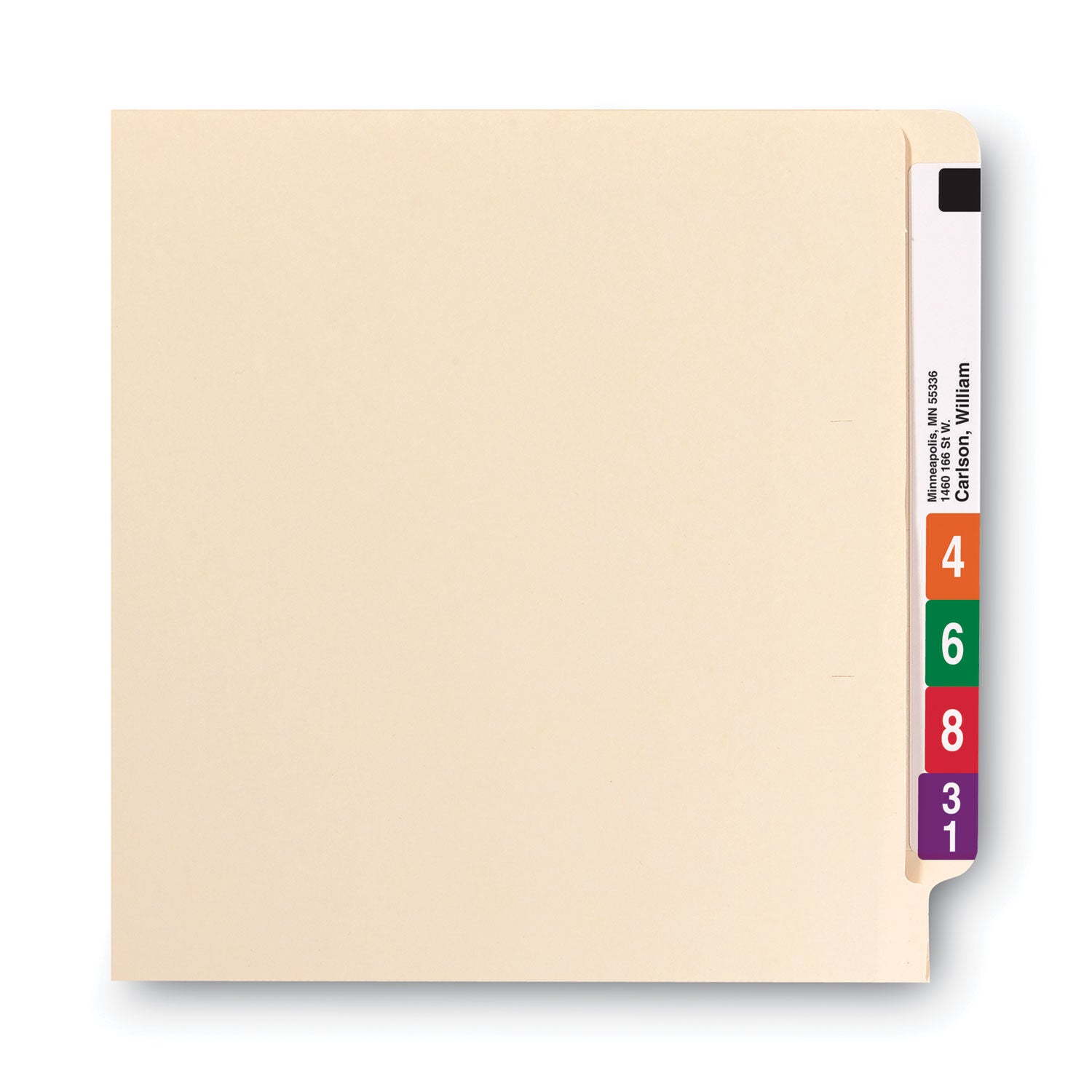 Smead Manila End Tab Fastener Folders with Reinforced Tabs, 14-pt Stock, 2 Fasteners, Letter Size, Manila Exterior, 50/Box