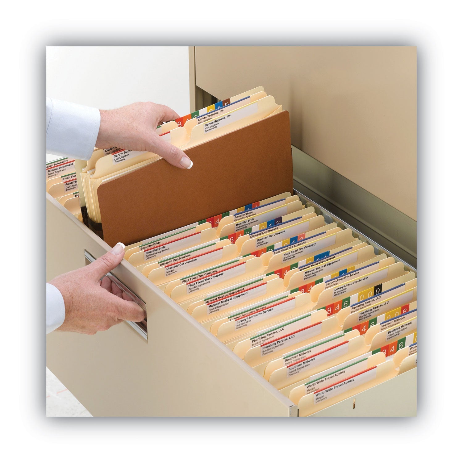Smead Recycled Top Tab File Pockets, 3.5" Expansion, Letter Size, Redrope, 25/Box