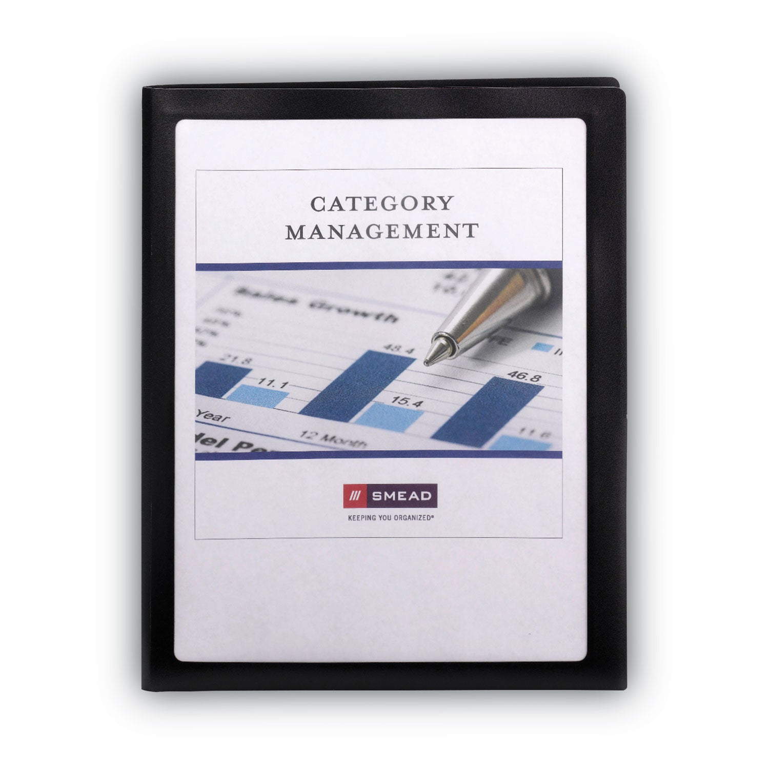 Smead Frame View Poly Two-Pocket Folder, 100-Sheet Capacity, 11 x 8.5, Clear/Black, 5/Pack