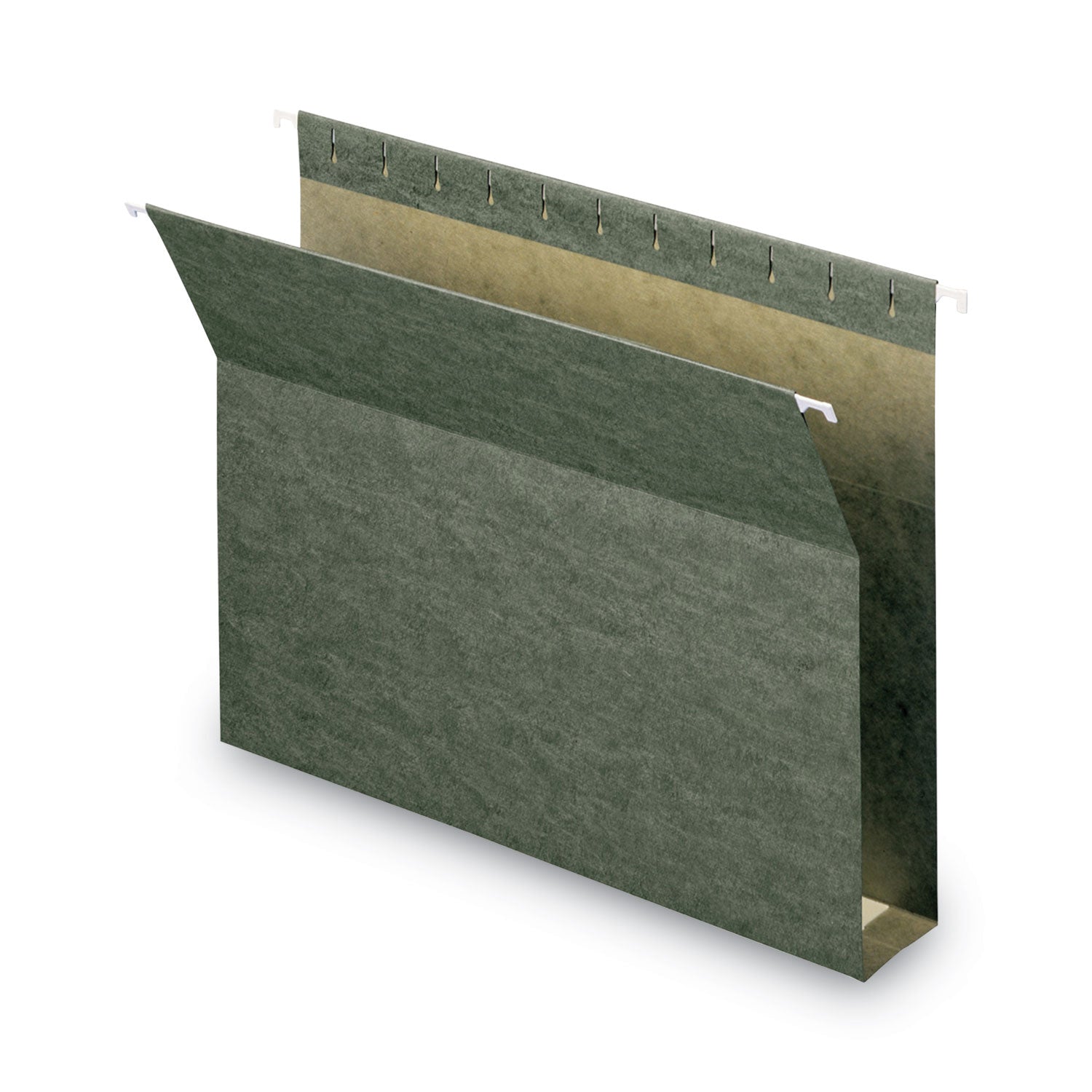 Smead Box Bottom Hanging File Folders, 2" Capacity, Letter Size, Standard Green, 25/Box