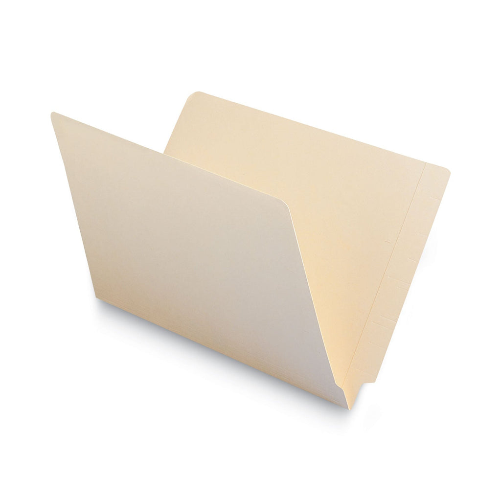 Smead Heavyweight Manila End Tab Folders, 9.5" High Front, Reinforced Straight Tabs, Legal Size, 0.75" Expansion, Manila, 100/Box