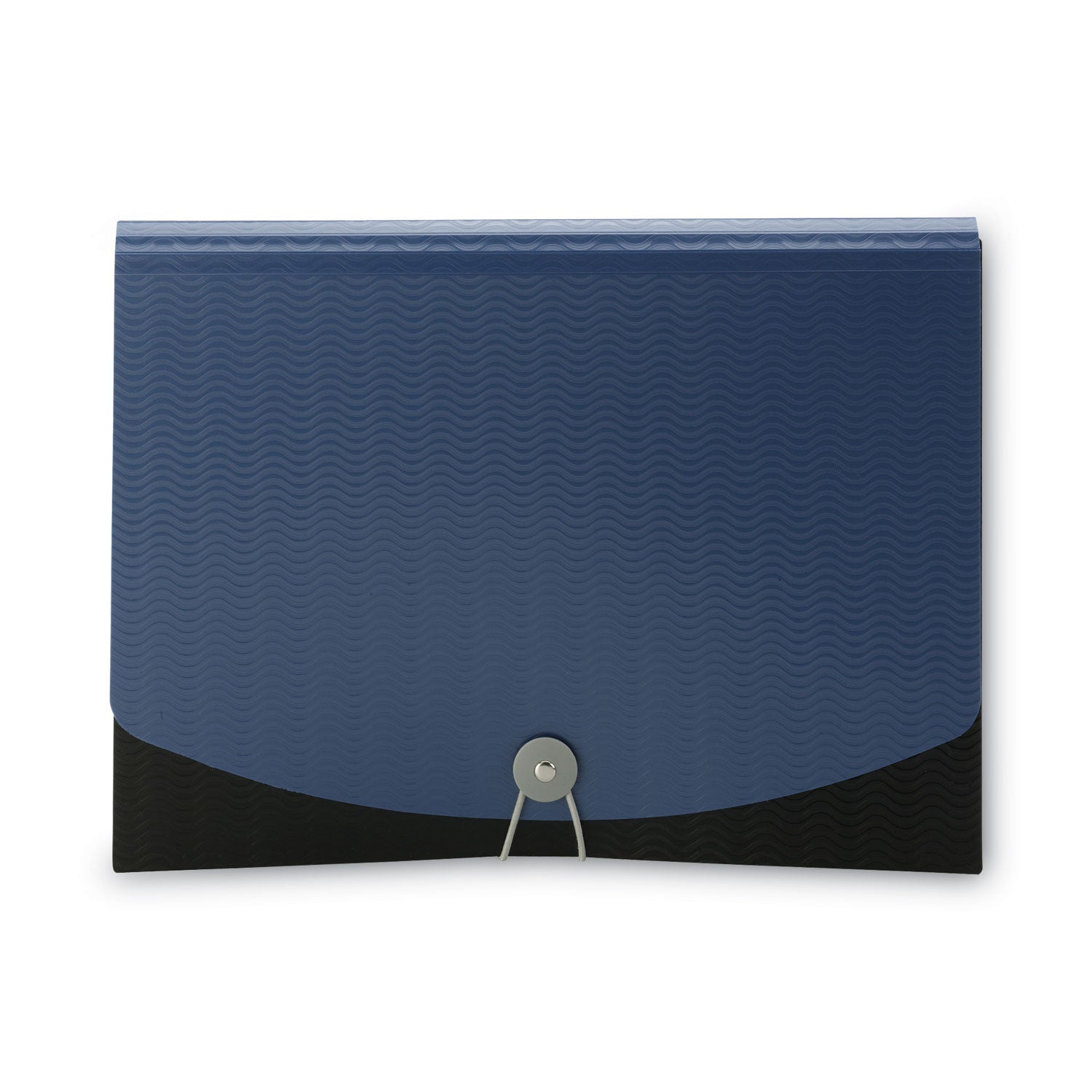 Smead 12-Pocket Poly Expanding File, 0.88" Expansion, 12 Sections, Cord/Hook Closure, 1/6-Cut Tabs, Letter Size, Black/Blue