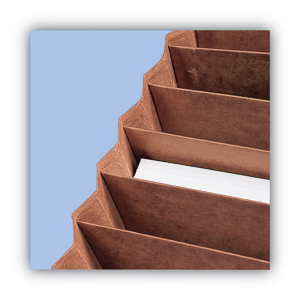 Smead TUFF Expanding Open-Top Stadium File, 12 Sections, 1/12-Cut Tabs, Legal Size, Redrope