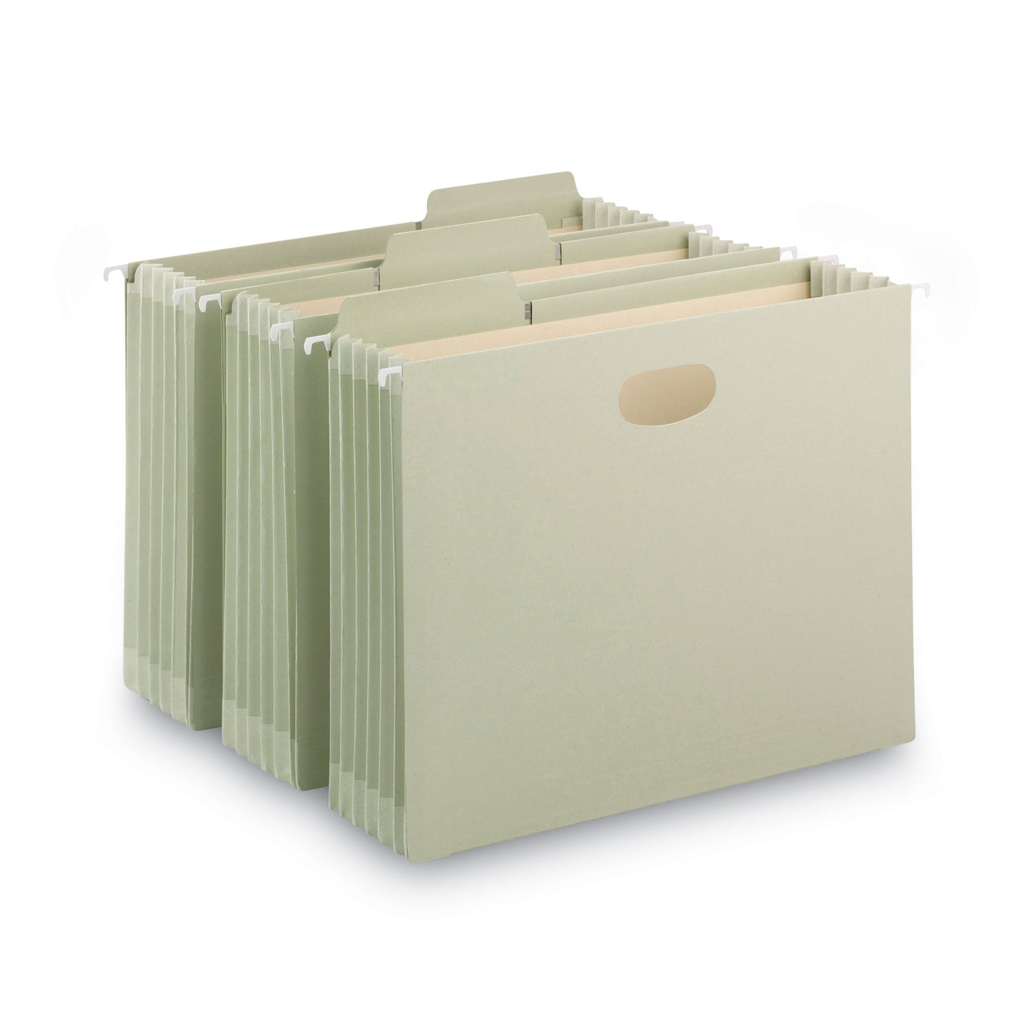 Smead FasTab TUFF Hanging Pockets, Letter Size, 1/3-Cut Tabs, Moss, 9/Box