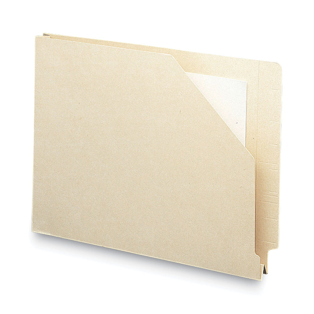 Smead End Tab Jackets with Reinforced Tabs, Straight Tab, Letter Size, 14-pt Manila, 50/Box