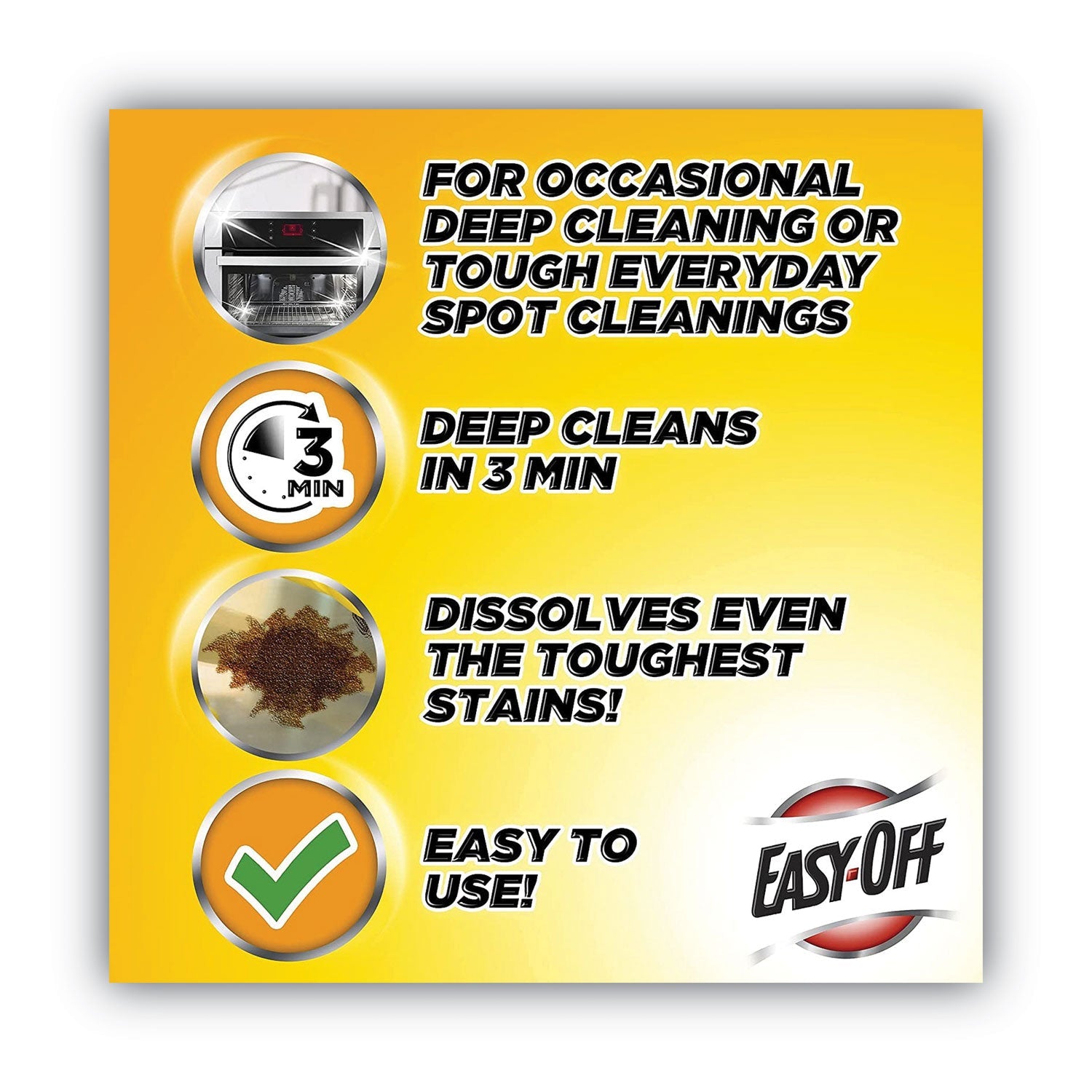 EASY-OFF Heavy Duty Oven Cleaner, Fresh Scent, Foam, 14.5 oz Aerosol Spray, 12/Carton